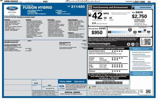 2020 Ford Fusion Hybrid SE