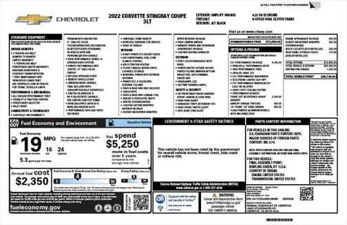 2022 Chevrolet Corvette Stingray w/3LT