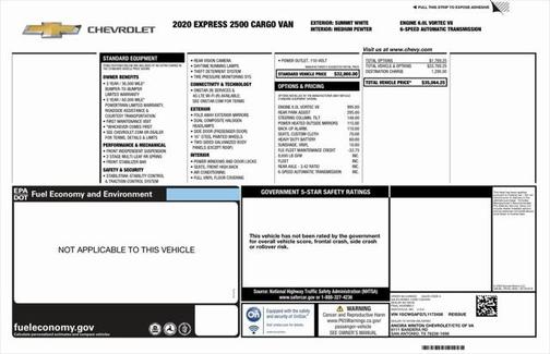 2020 Chevrolet Express 2500 RWD 2500 Regular Wheelbase WT