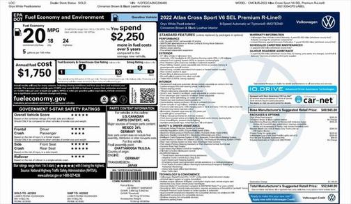 2022 Volkswagen Atlas Cross Sport 3.6L V6 SEL Premium R-Line