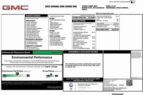 2023 GMC Savana 2500 Work Van