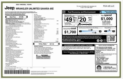 2021 Jeep Wrangler Unlimited 4xe Sahara