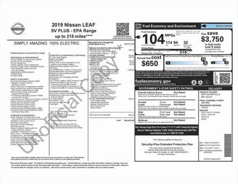 2019 Nissan Leaf SV PLUS