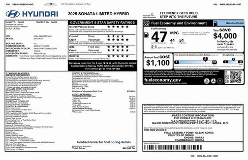 2025 Hyundai SONATA Hybrid Limited