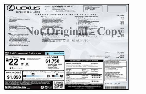 2021 Lexus RX 350 Base