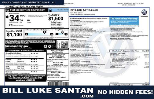 White 2019 Volkswagen Jetta 1.4T R-Line