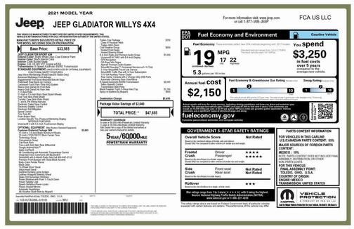 2021 Jeep Gladiator Willys 4x4