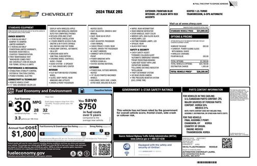 Fountain Blue 2024 Chevrolet Trax FWD 2RS