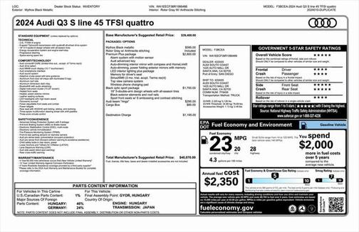 2024 Audi Q3 45 S line Premium Plus