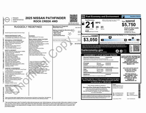 2025 Nissan Pathfinder Rock Creek 4WD