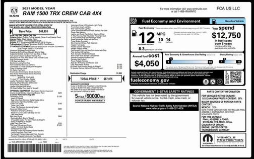2021 RAM 1500 TRX
