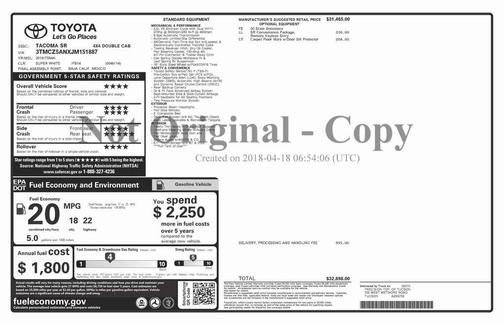 2018 Toyota Tacoma SR