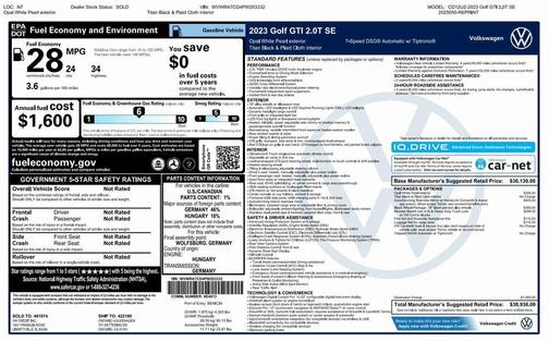 2023 Volkswagen Golf GTI 2.0T SE DSG