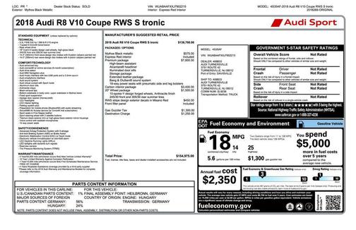 2018 Audi R8 5.2 V10