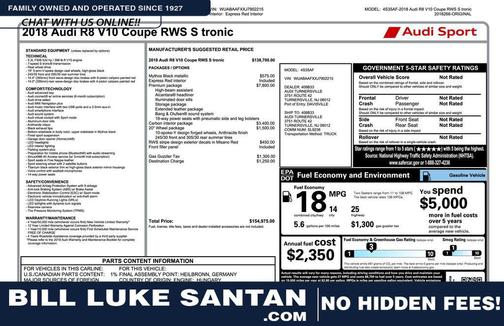 2018 Audi R8 5.2 V10