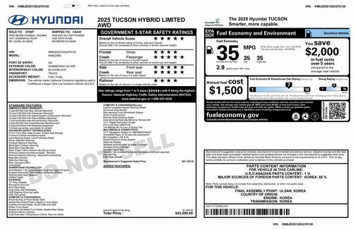 2025 Hyundai TUCSON Hybrid Limited