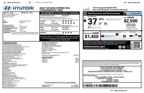 2024 Hyundai TUCSON Hybrid SEL Convenience