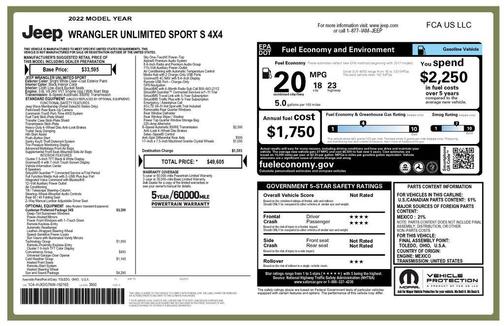 2022 Jeep Wrangler Unlimited Sport
