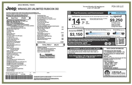 2022 Jeep Wrangler Unlimited Rubicon 392