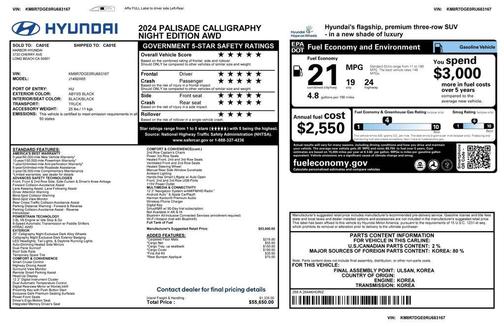 2024 Hyundai PALISADE Calligraphy Night Edition