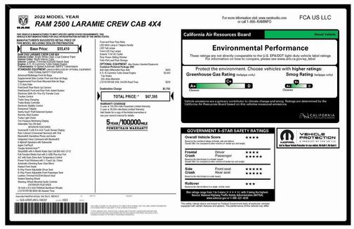2022 RAM 2500 Laramie Crew Cab 4x4 6'4' Box