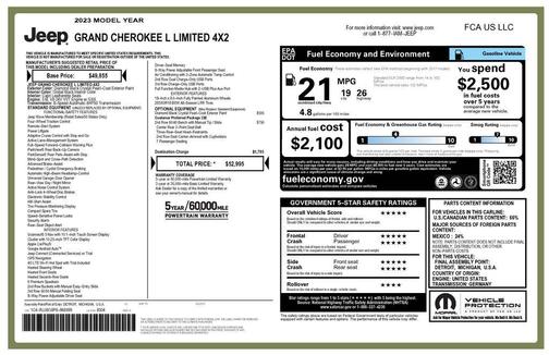 Diamond Black Crystal Pearlcoat 2023 Jeep Grand Cherokee L Limited