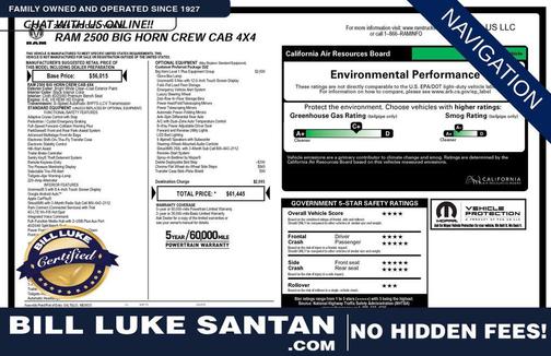 Bright White Clearcoat 2025 RAM 2500 Big Horn Crew Cab 4x4 6'4' Box