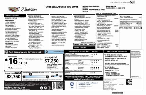 2022 Cadillac Escalade ESV Sport