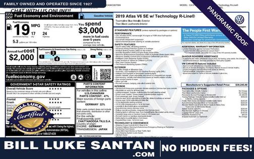 2019 Volkswagen Atlas 3.6L SE w/Technology