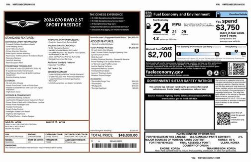 2024 Genesis G70 2.5T RWD