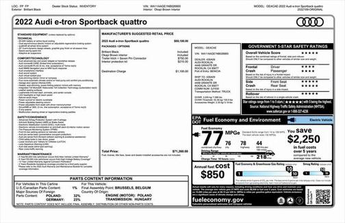 2022 Audi e-tron Sportback S line Premium