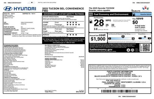 2025 Hyundai TUCSON SEL Convenience