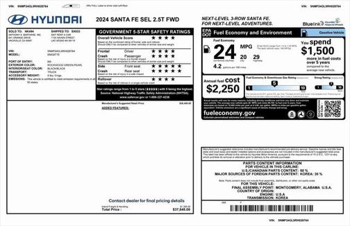 2024 Hyundai SANTA FE SEL 2.4