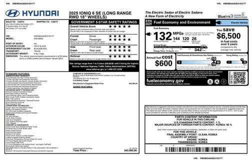 2025 Hyundai IONIQ 6 SE