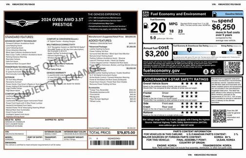 2024 Genesis GV80 3.5T Prestige Signature