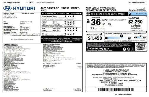 Gray 2025 Hyundai SANTA FE Limited