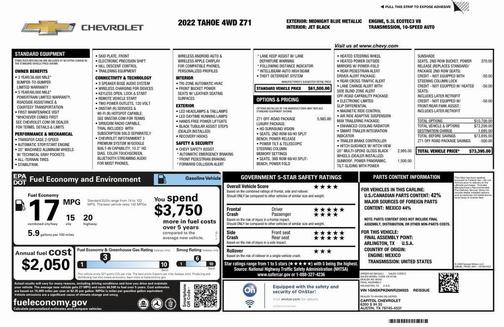 2022 Chevrolet Tahoe 4WD Z71