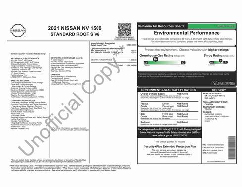 2021 Nissan NV Cargo NV1500 S V6