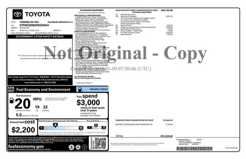 2023 Toyota Tundra Hybrid Platinum
