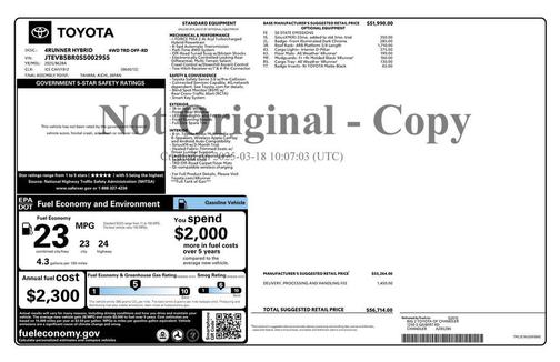 Ice Cap 2025 Toyota 4Runner TRD Off Road
