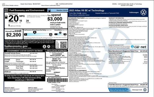2023 Volkswagen Atlas 3.6L SE w/Technology
