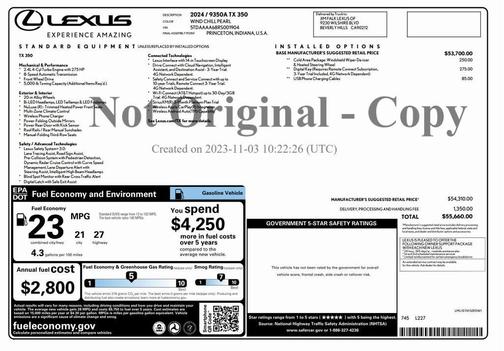 2024 Lexus TX 350 Base