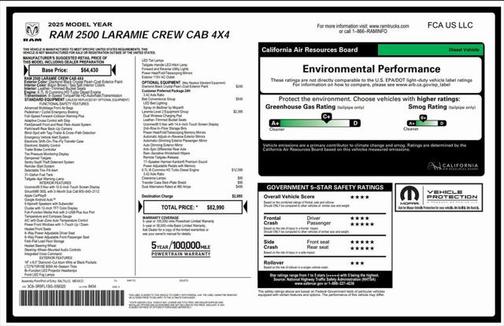 2025 RAM 2500 Laramie Crew Cab 4x4 6'4' Box
