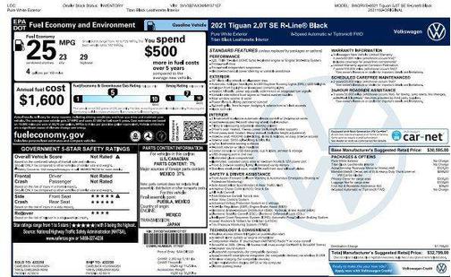 2021 Volkswagen Tiguan 2.0T SE R-Line Black