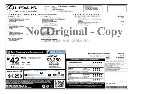 2025 Lexus UX 300h Premium