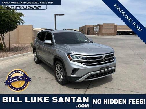 Silver Metallic 2021 Volkswagen Atlas 3.6L SE w/Technology