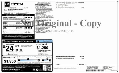 2023 Toyota Highlander LE