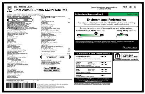 2024 RAM 2500 Big Horn Crew Cab 4x4 6'4' Box