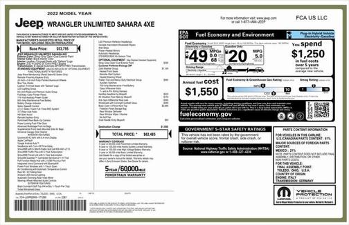 2022 Jeep Wrangler Unlimited 4xe Sahara