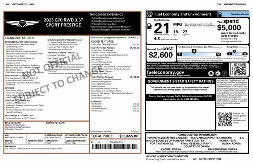 2023 Genesis G70 3.3T RWD